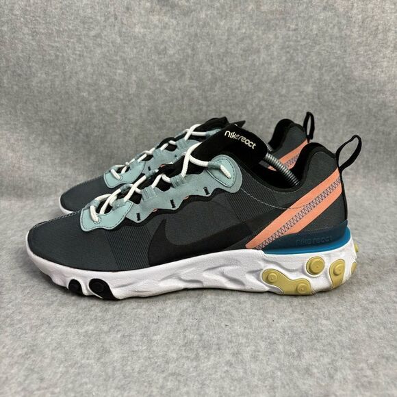 Nike React Element 55 Ocean Cube Men Shoe Size 8 Grey Running Sneaker BQ6166-300 - Picture 1 of 9
